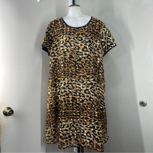 Vintage Jeffrey & Dara By Linda Hurley Evelyn Social Cheetah Animal Print Dress - Picture 1 of 11